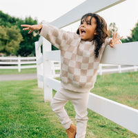 Checkered Knit Sweater