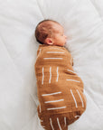 Mustard Mudcloth Muslin Swaddle Blanket