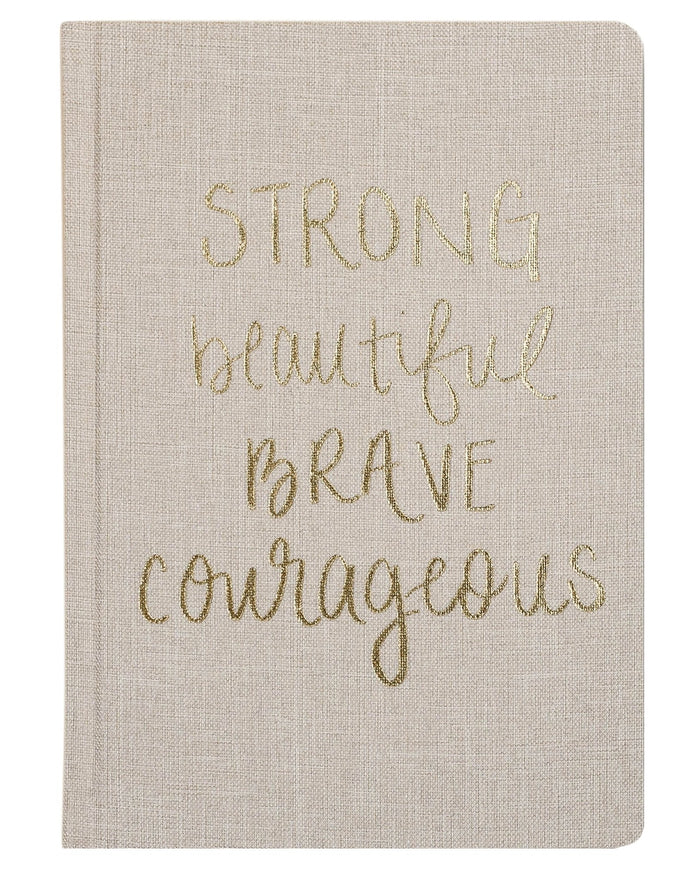 Strong Beautiful Brave Courageous Fabric Journal Sweet Water Decor