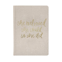 She Believed She Could Fabric Journal