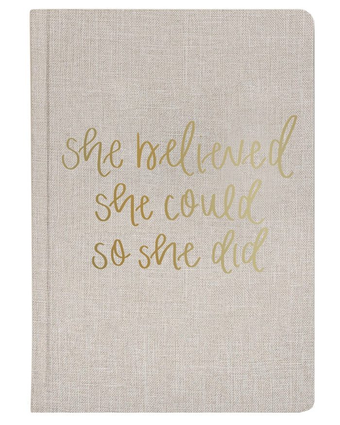 She Believed She Could Fabric Journal Sweet Water Decor