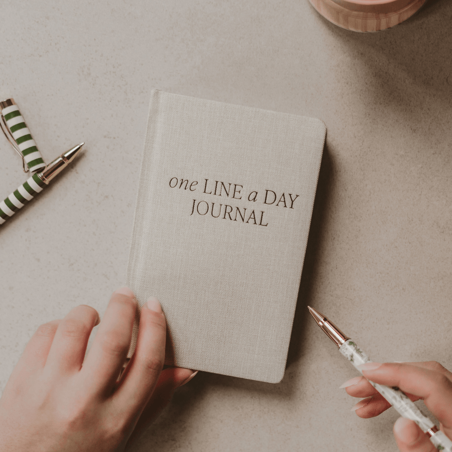 Tan One Line A Day Memory Journal Sweet Water Decor