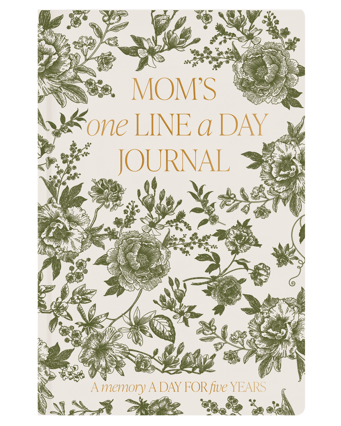 Mom's One Line A Day Green Delft Leather Journal Sweet Water Decor