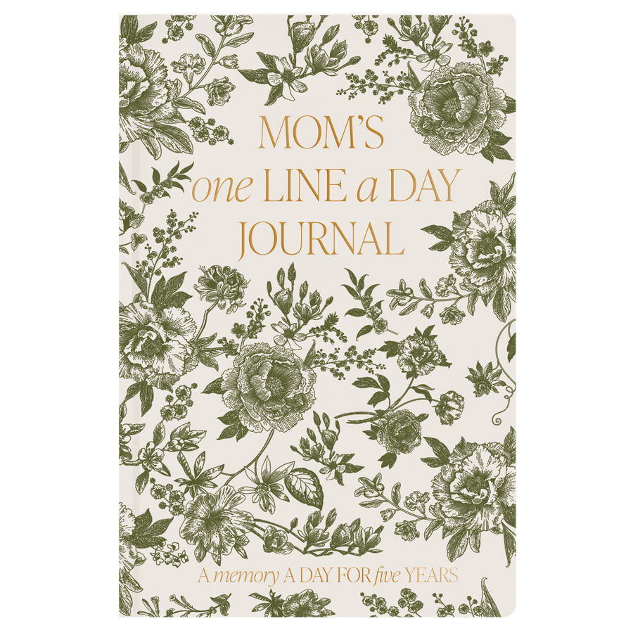Mom's One Line A Day Green Delft Leather Journal Sweet Water Decor