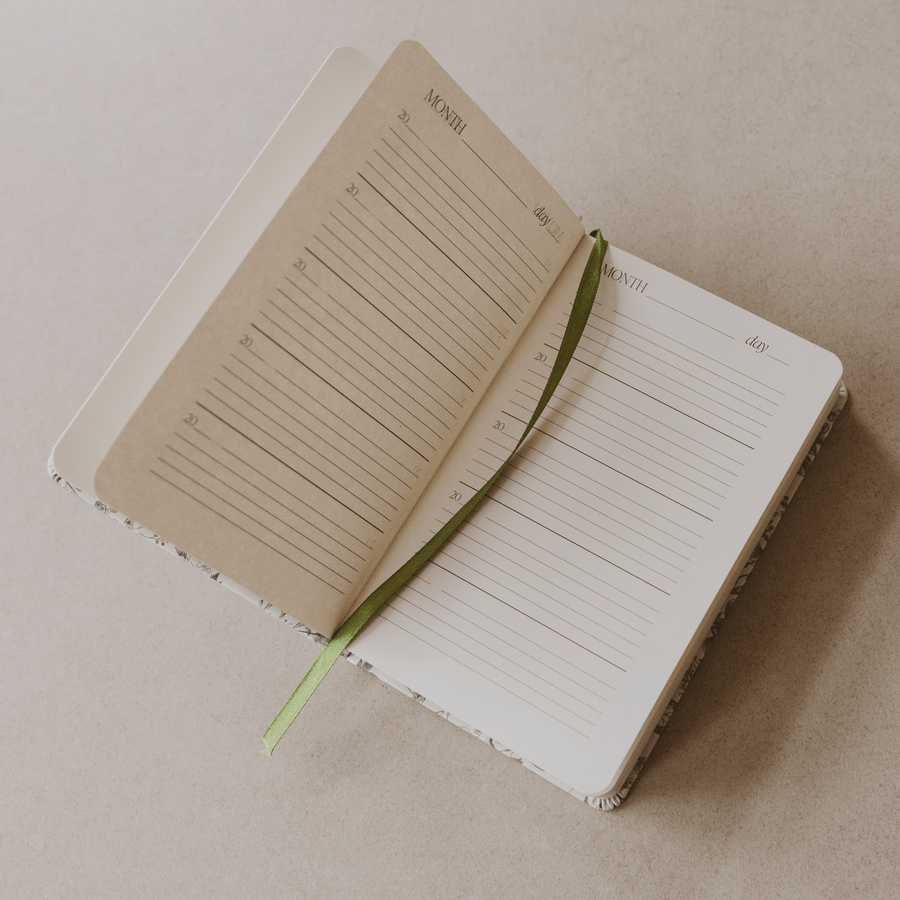 Mom's One Line A Day Green Delft Leather Journal Sweet Water Decor