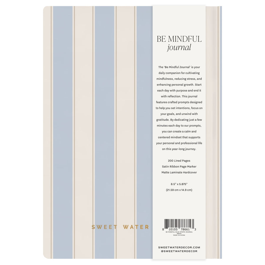 Be Mindful Striped Journal Sweet Water Decor
