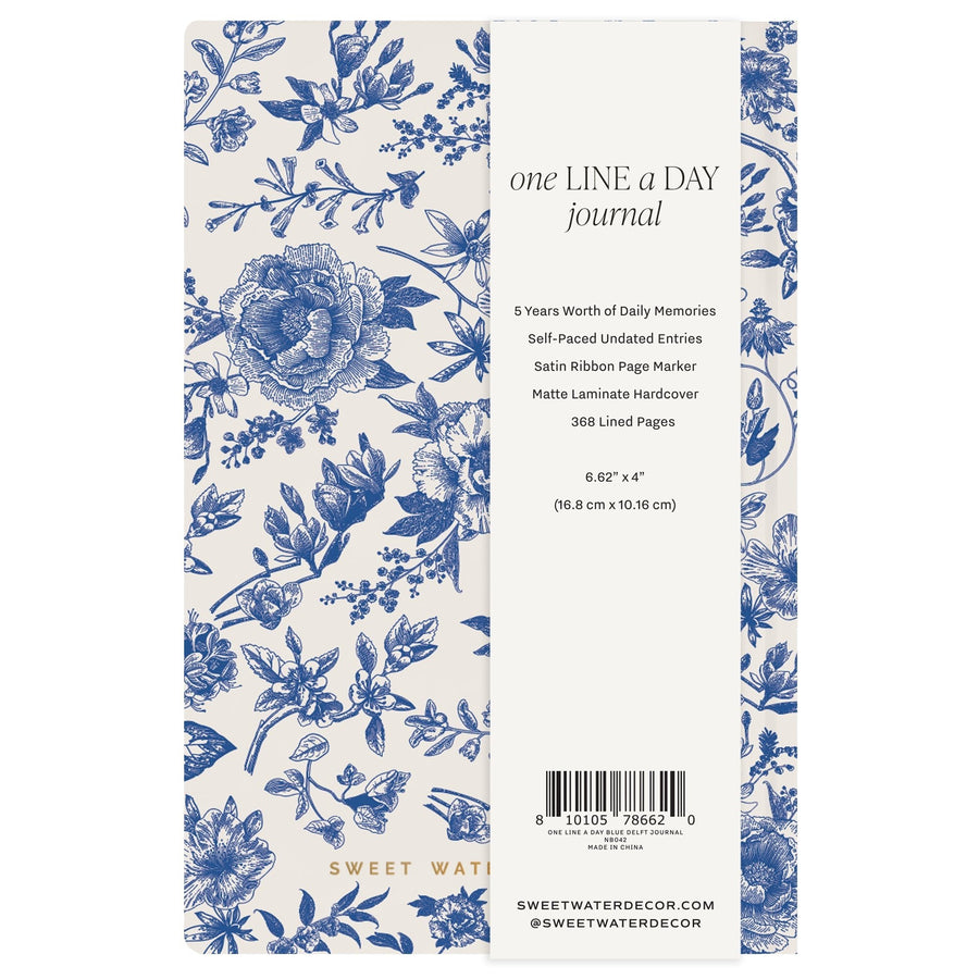 Blue Delft One Line A Day Memory Journal Sweet Water Decor
