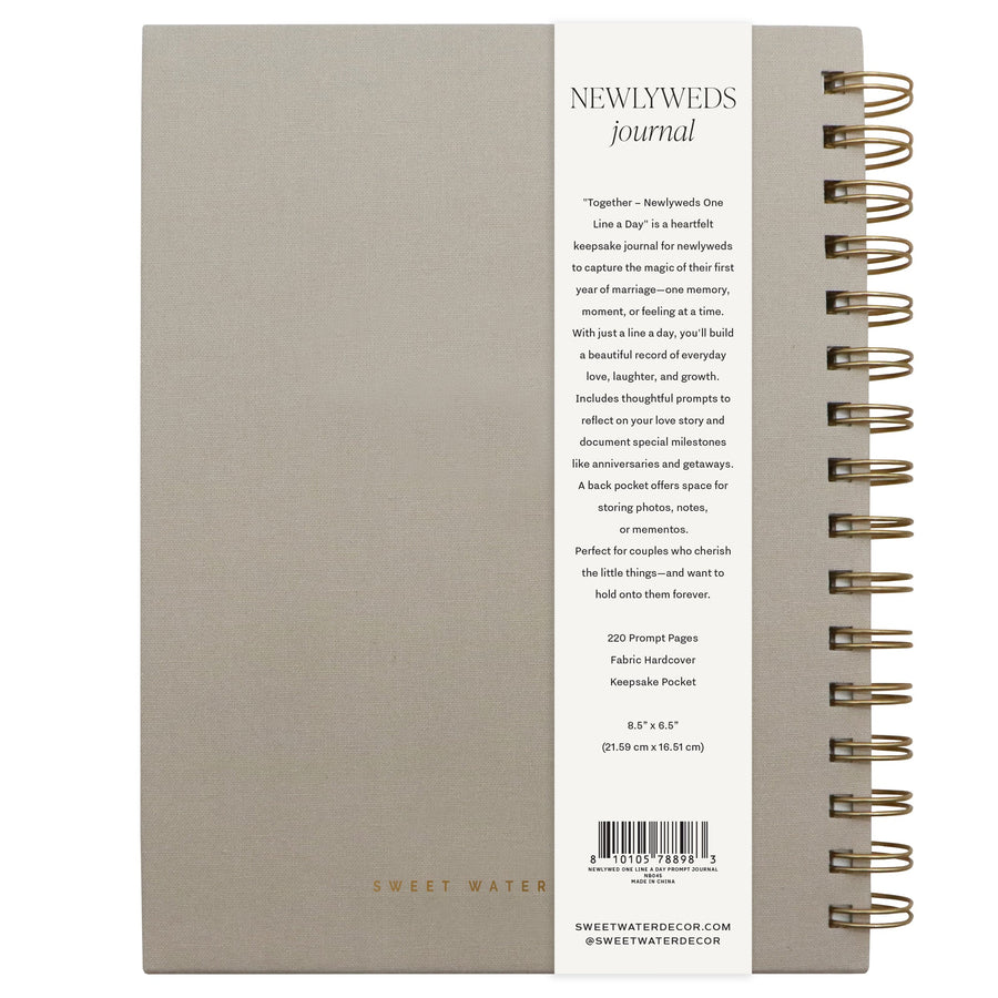 Newlywed One Line A Day Prompted Journal Sweet Water Decor