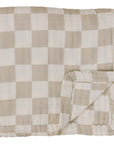 Taupe Checkered Muslin Quilt