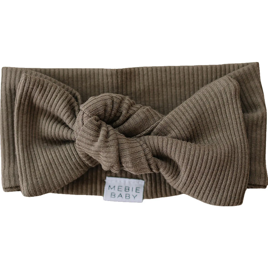Cocoa Organic Cotton Ribbed Head Wrap Mebie Baby