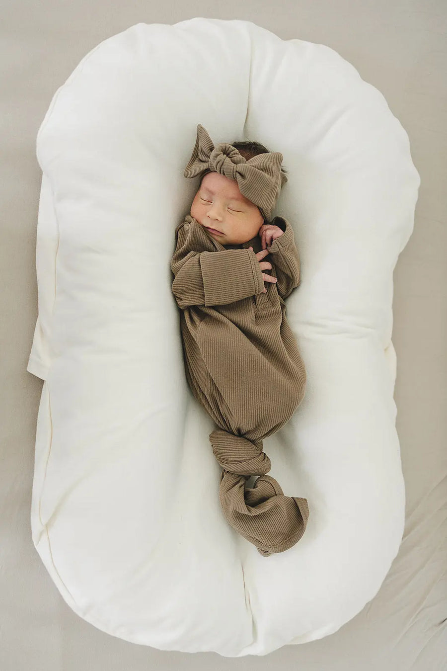 Cocoa Organic Cotton Ribbed Head Wrap Mebie Baby
