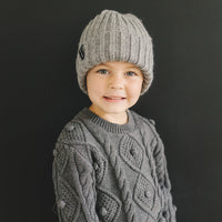 Grey Chunky Knit Beanie