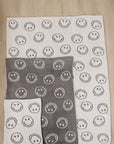 Charcoal Smiley Taupe Plush Blanket