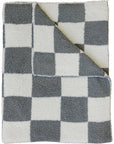 Charcoal Checkered Plush Blanket