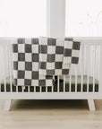 Charcoal Checkered Plush Blanket