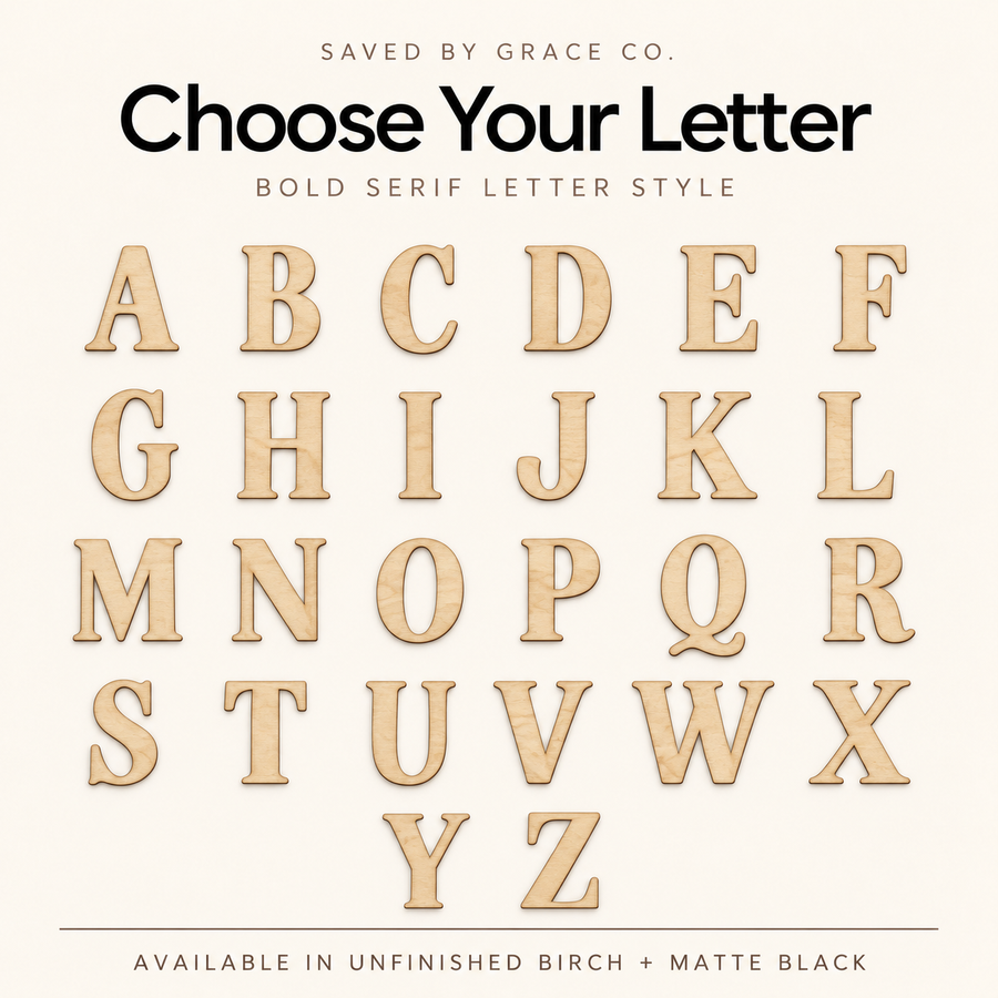 Custom Letter Wall Sign - Font 1 Saved by Grace Co.