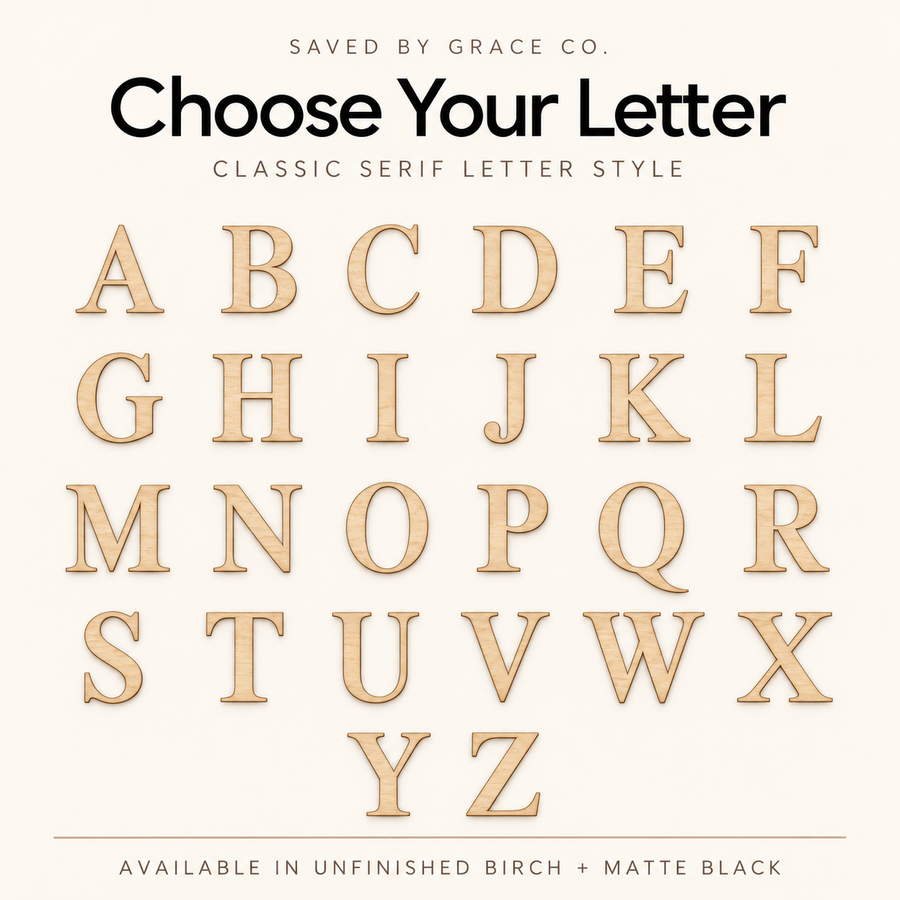 Custom Letter Wall Sign - Font 1 Saved by Grace Co.