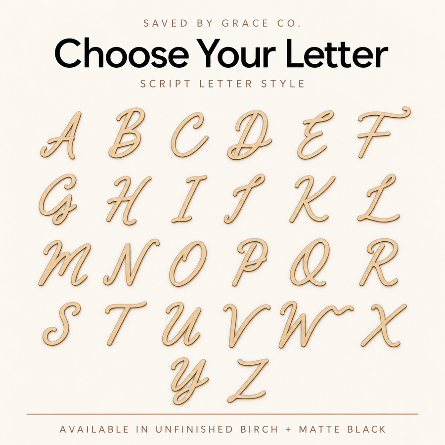 Custom Letter Wall Sign - Font 1 Saved by Grace Co.