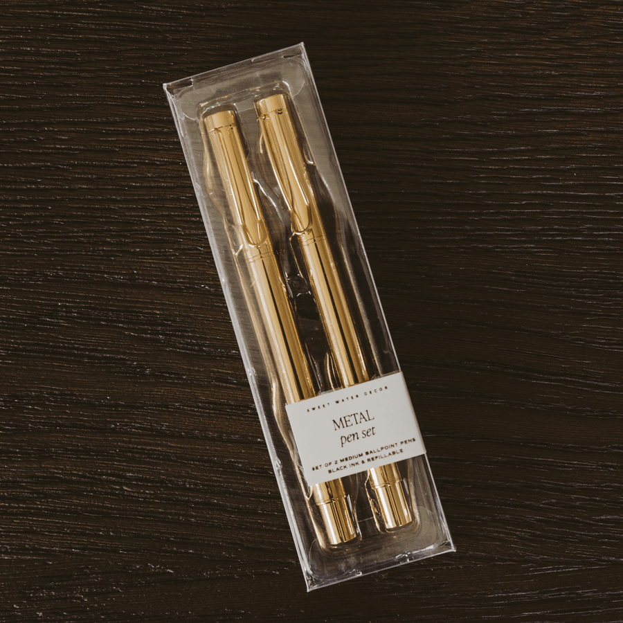 Gold Metal Pen Set Sweet Water Decor