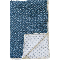 Navy Berry + Cream Berry Lace Twin Muslin Quilt Mebie Baby
