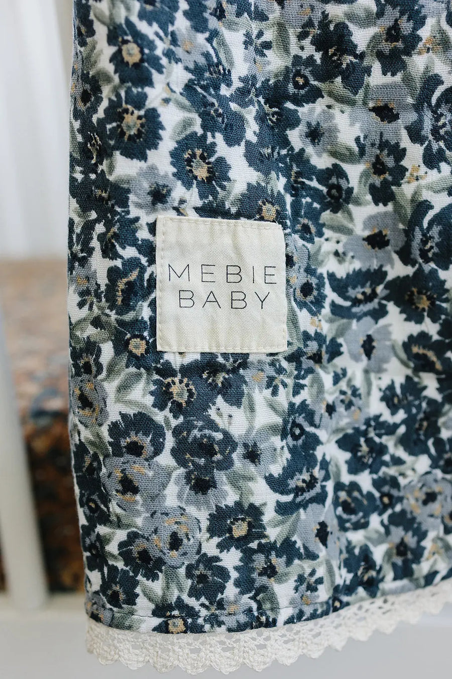 Liberty Floral + Coastal Plaid Lace Muslin Quilt Mebie Baby