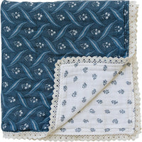 Navy Berry + Cream Berry Lace Muslin Quilt Mebie Baby