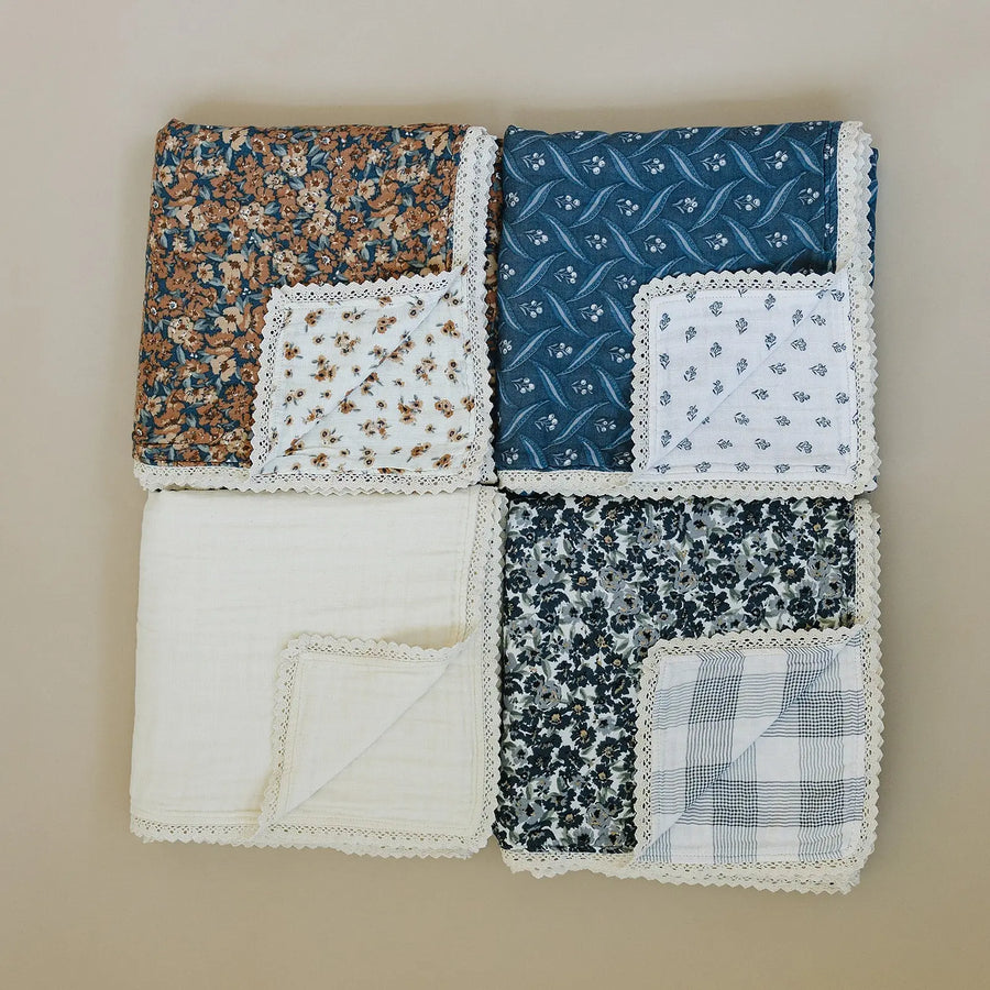 Venetian Floral + Autumn Bloom Lace Muslin Quilt Mebie Baby