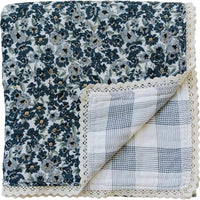 Liberty Floral + Coastal Plaid Lace Muslin Quilt Mebie Baby