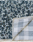 Liberty Floral + Coastal Plaid Lace Muslin Quilt