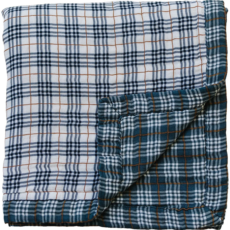 Vintage Plaid + Navy Plaid Muslin Quilt Mebie Baby