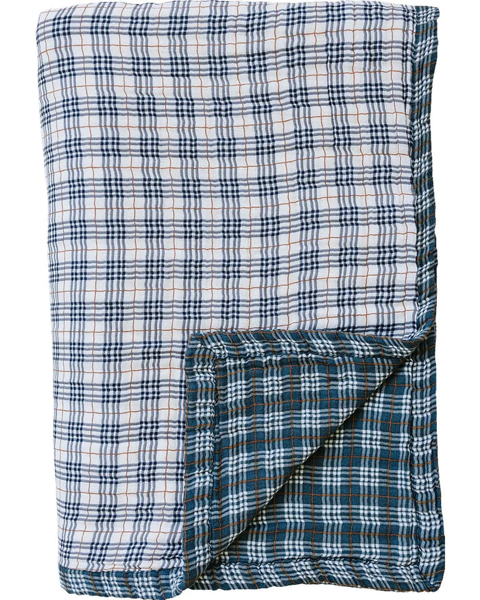 Vintage Plaid + Navy Plaid Twin Muslin Quilt Mebie Baby