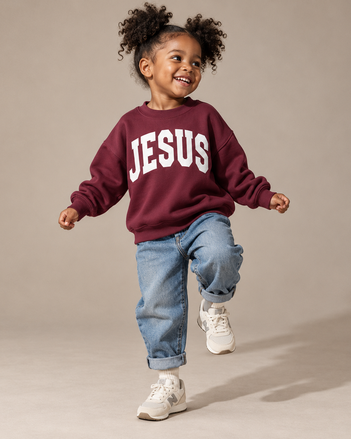 Jesus Varsity Crew Kids Sweatshirt SBG Co.