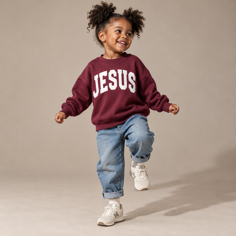 Jesus Varsity Crew Kids Sweatshirt SBG Co.