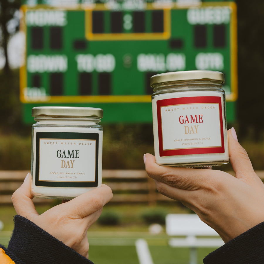 Game Day Green Soy Candle - Clear Jar - 9 oz Sweet Water Decor