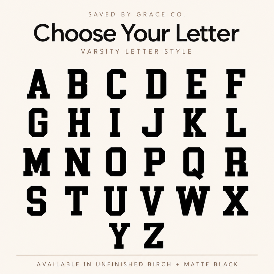 Custom Letter Wall Sign - Font 1 Saved by Grace Co.