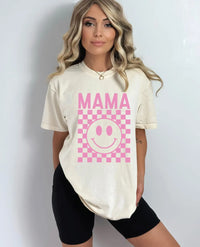 Mama - Pink Checkered Tee Saved by Grace Co.