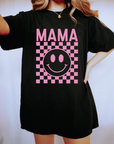 Mama - Pink Checkered Tee