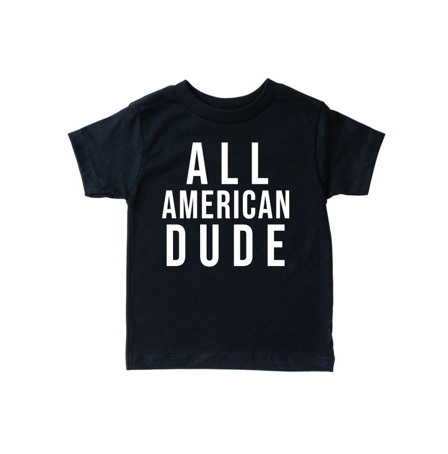 All American Dude- Black Tee