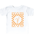 Trick or Treat, Smell My Feet Checkered Kids Tee