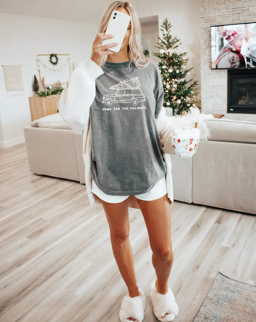 Home for the Holidays Tee Saved by Grace Co.