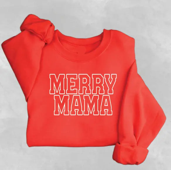 Merry Mama Collegiate Sweatshirt Saved by Grace Co.