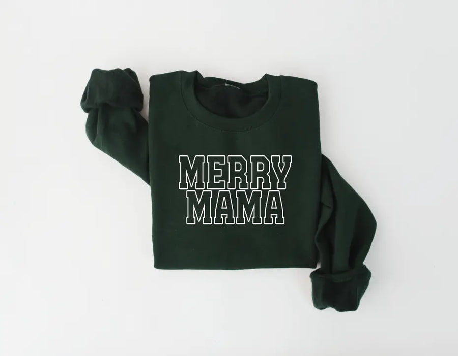Merry Mama Collegiate Sweatshirt Saved by Grace Co.