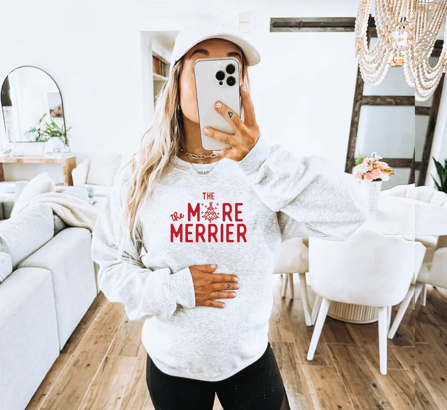 The More, The Merrier Maternity Sweatshirt Saved by Grace Co.