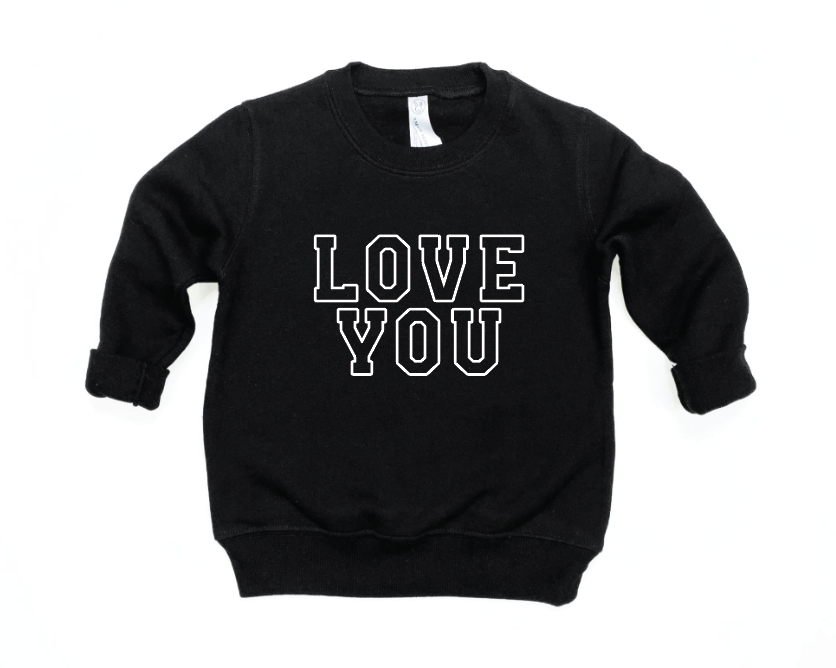 Love You Varsity Kids Pullover