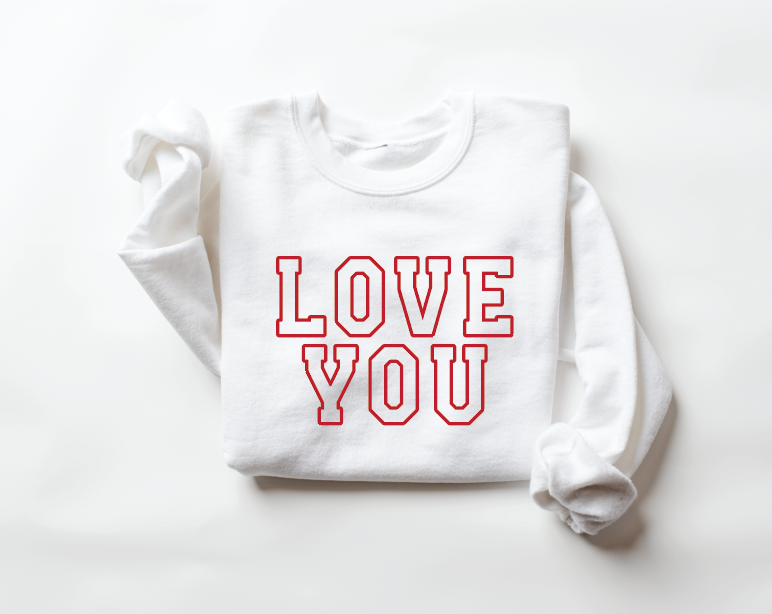 Love You Varsity Sweatshirt - Red/White