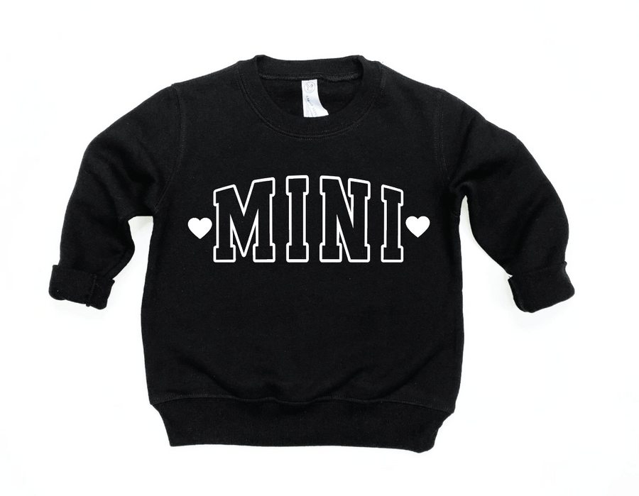 Mini with Hearts Varsity Kids Pullover