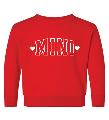 Mini with Hearts Varsity Kids Pullover