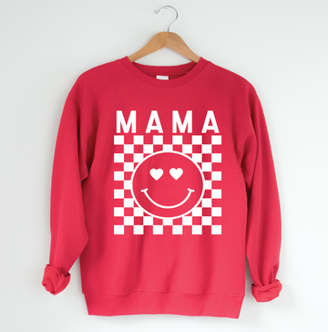 Mama Heart Eye Checkered Sweatshirt
