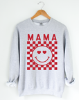 Mama Heart Eye Checkered Sweatshirt