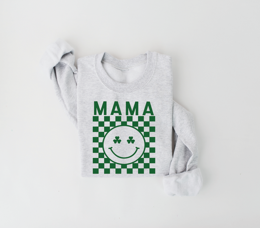 Mama Grey Checkered Sweatshirt